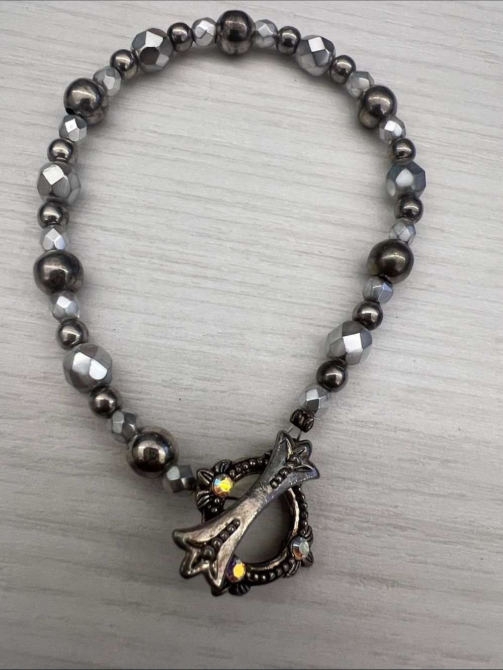 Silver-Tone Beaded Toggle Bracelet - Women's Jewelry